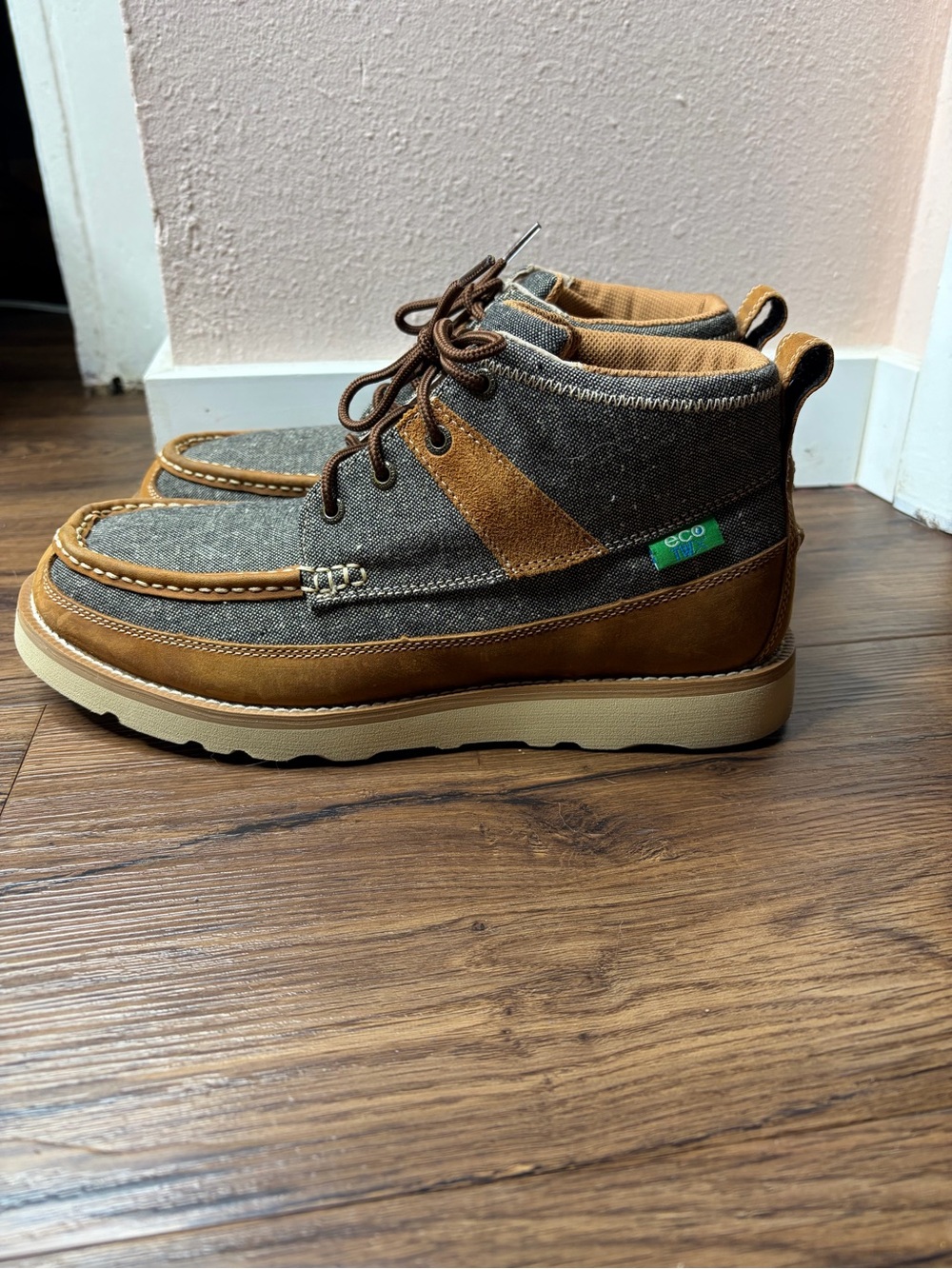 Twisted X Wedge Sole 4" EcoTWX Tweed Moc Toe Boot - Picture 3 of 7